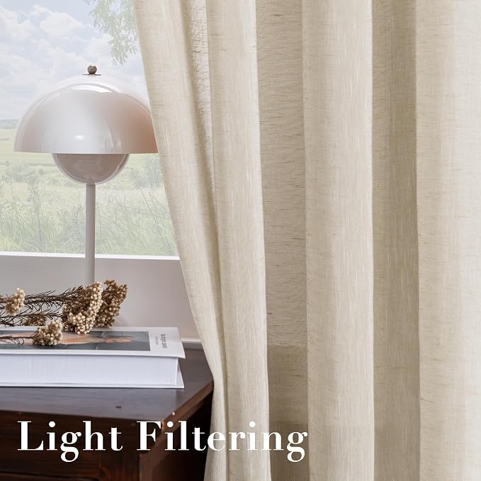 H.VERSAILTEX Linen Curtains Flax Linen Blended Curtain Panels - Image 5