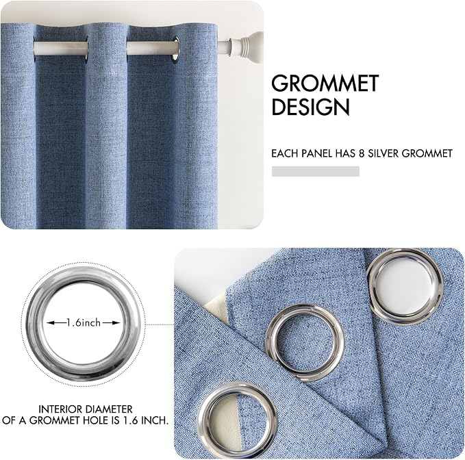 MIULEE 100% Blackout Linen Curtains - Image 4