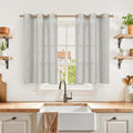 YoungsTex Light Grey Linen Curtains 40 Inch Length by YoungsTex