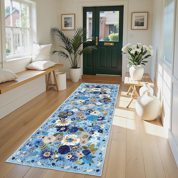 Rug for Hallways Kitchen Runner 2x8 Rug | Non Slip Washable Rugs - Image 2