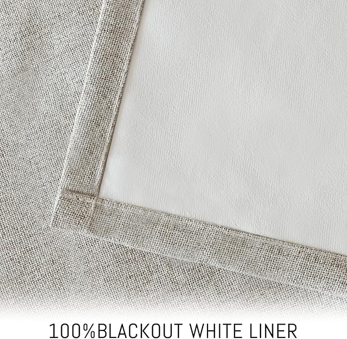 Yakamok Oatmeal Linen Textured Curtains 90 Inches Long - Image 3