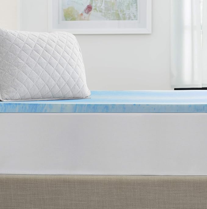 Sealy 1.5" SealyChill Gel Memory Foam Mattress Topper, Full, White