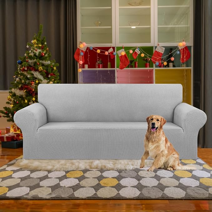 Stretch Couch Covers for Sofa, 3 Cushion Couch Slipcover, Elastic Bottom for - Image 2