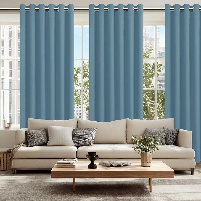 Blackout Curtains for Bedroom, Stone Blue, 70 x 84 Inch, 2 Panels | Thermal - Image 6