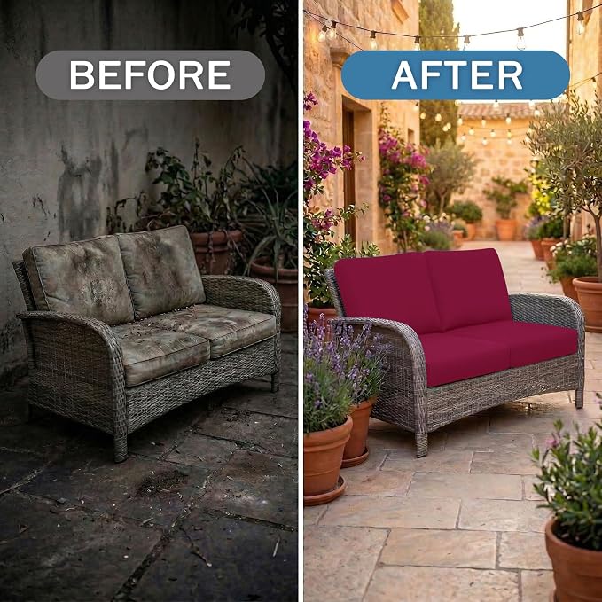 Waterproof Outdoor Cushion Covers, Stretch Patio Slipcovers | UV Resistant - Image 4