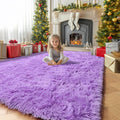 Amdrebio Purple Fluffy Kids Area Rug 4x6 by Amdrebio