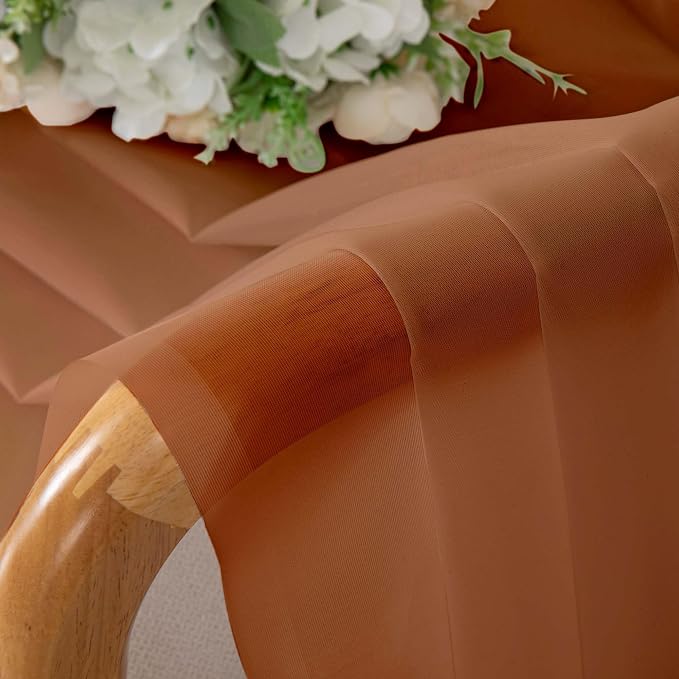 Sheer Curtains 72 Inches Long 2 Panels Set, Light Filtering Sheer Curtain Rod - Image 4