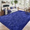 4'x5'3'' Royal Blue Fluffy Soft Area Rug Non-Slip by ModernHomeDecor