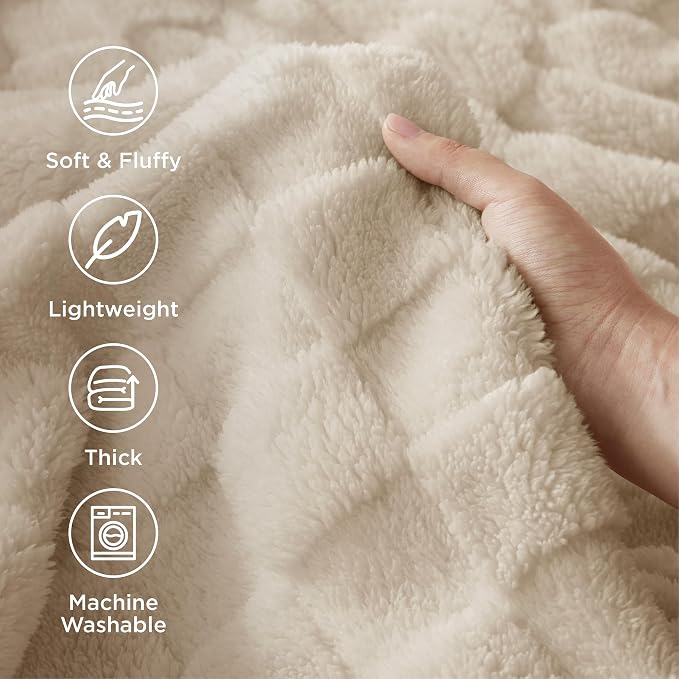 Bedsure GentleSoft Beige Throw Blanket - Image 3