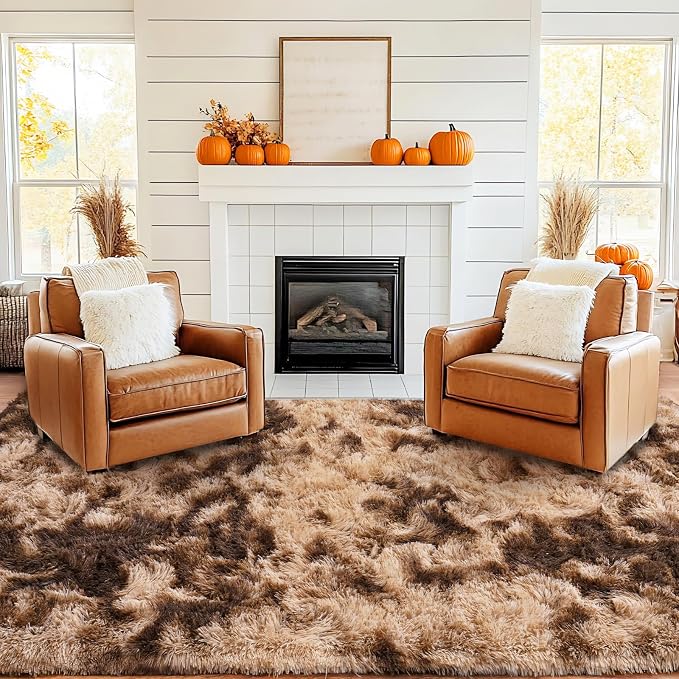 Large Area Rug for Living Room 10x14, Fluffy Shag Rug - Image 4