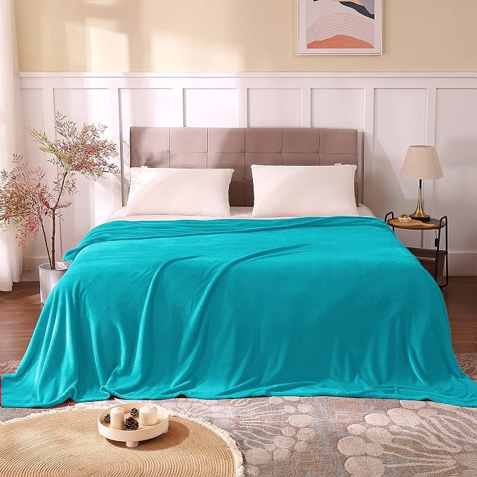 BEDELITE Fleece Blanket Soft Plush King Size Bed Blanket Peacock 108"x90" | - Image 3