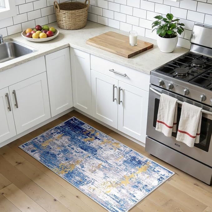 RELEANY Washable 2'x4' Abstract Area Rug - Image 3