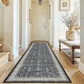Floral Hallway Runner Rug 3x7 for Bedroom Kitchen | Rubber Backing; Non Slip; by WelcometoBabovid