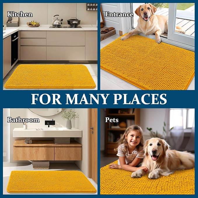 OLANLY Dog Door Mat for Muddy Paws 50x30, Super Absorbent Chenille Mud Mat | - Image 8
