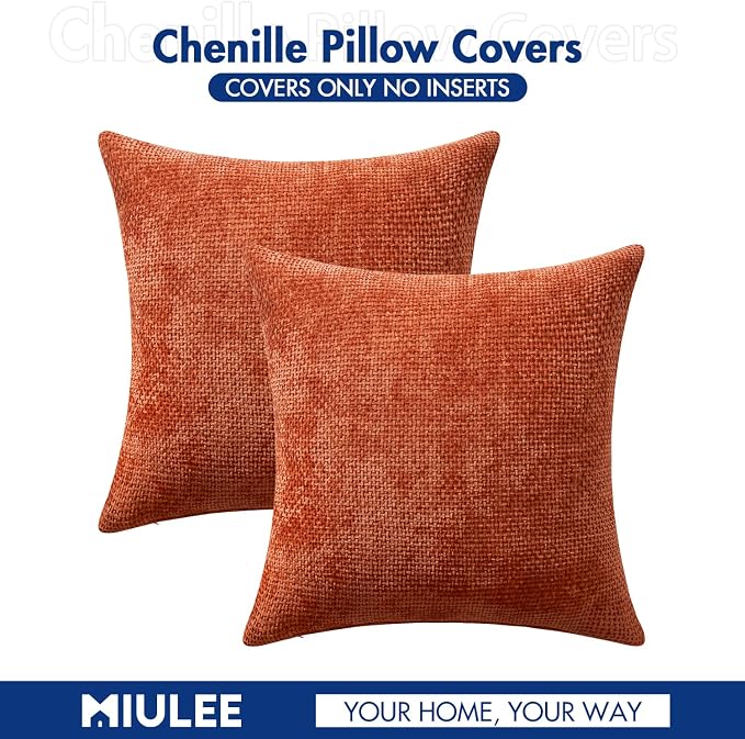 MIULEE Fall Decorative Couch Throw Pillow Covers 18x18 Burnt Orange 2 Pack | - Image 6