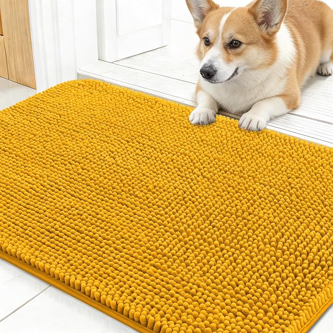 OLANLY Dog Door Mat for Muddy Paws 30x17, Super Absorbent Chenille Mud Mat | by OLANLY