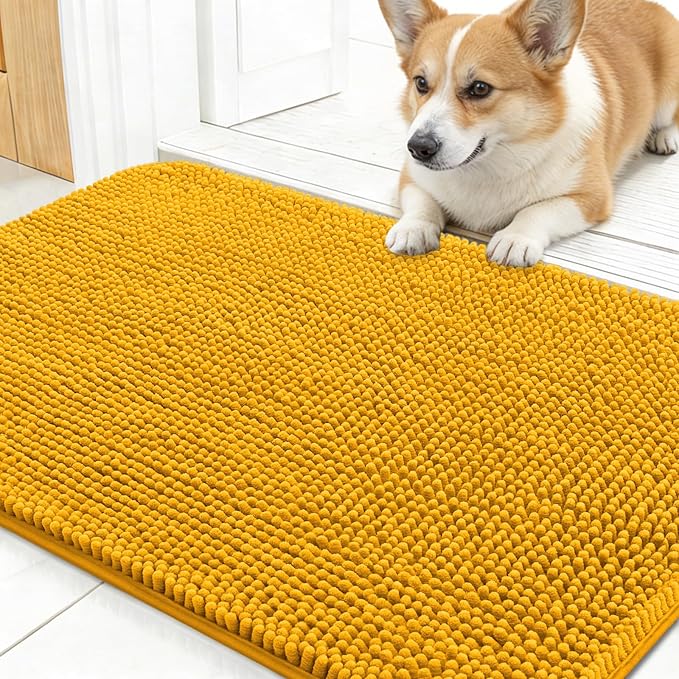 OLANLY Dog Door Mat for Muddy Paws 24x16, Super Absorbent Chenille Mud Mat | by OLANLY