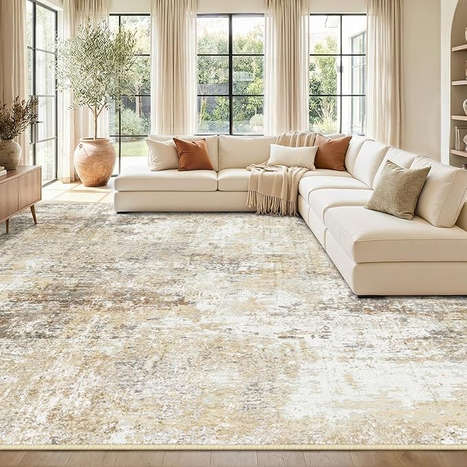 RELEANY Washable 10'x14' Abstract Area Rug by RELEANY