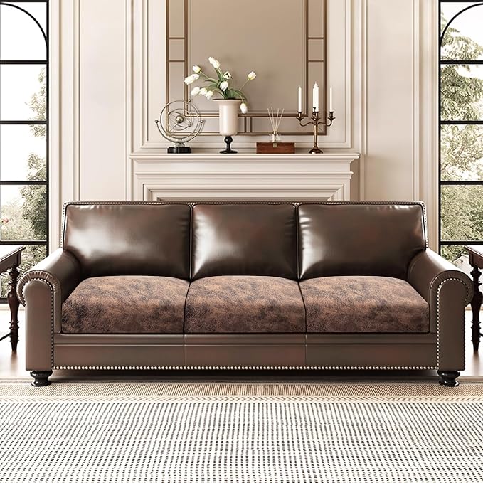 ANARACHON Leather Look Couch Cushion Covers Sofa Seat Slipcovers Sets Couches - Image 2