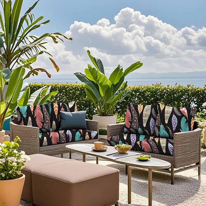 8PCS Patio Cushion Covers.Patio Furniture Couch SeatSlipcovers | Washable - Image 6