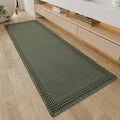 RESARE Waffle Bathroom Runner Rugs, Non Slip Boho Bath Mat 24"x60" Green | Long by Resare
