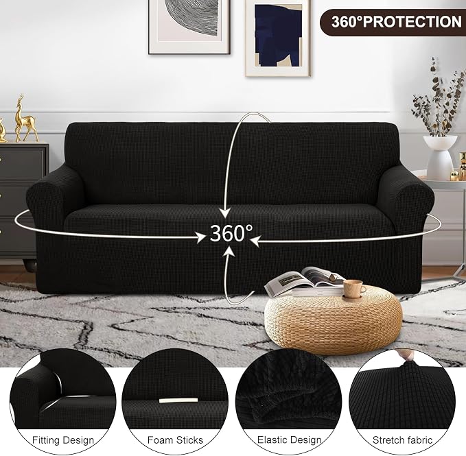 U-NICE HOME Oversized Stretch Couch Cover Slipcover, 1-Piece Sofa cover - Image 3