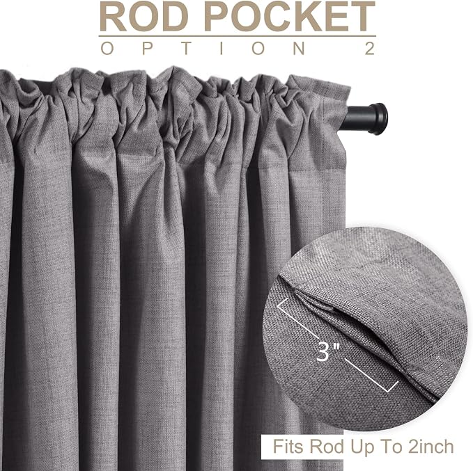 Faux Linen Total Blackout Curtains - Image 4