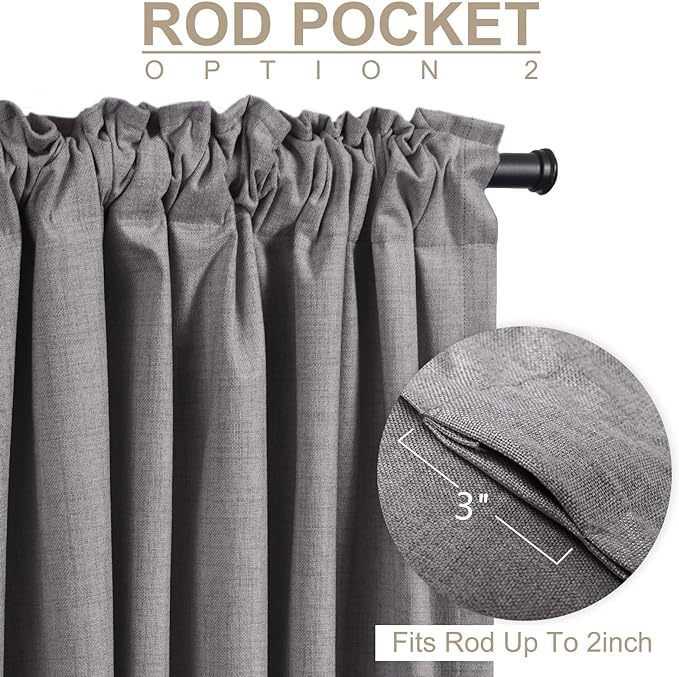 Faux Linen Total Blackout Curtains - Image 4