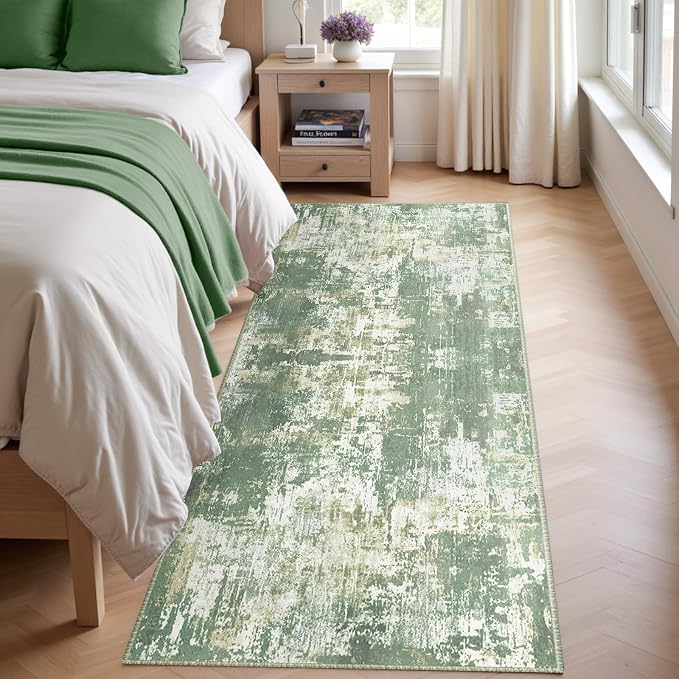 RELEANY Washable Runner 2'x8' Abstract Area Rug - Image 4