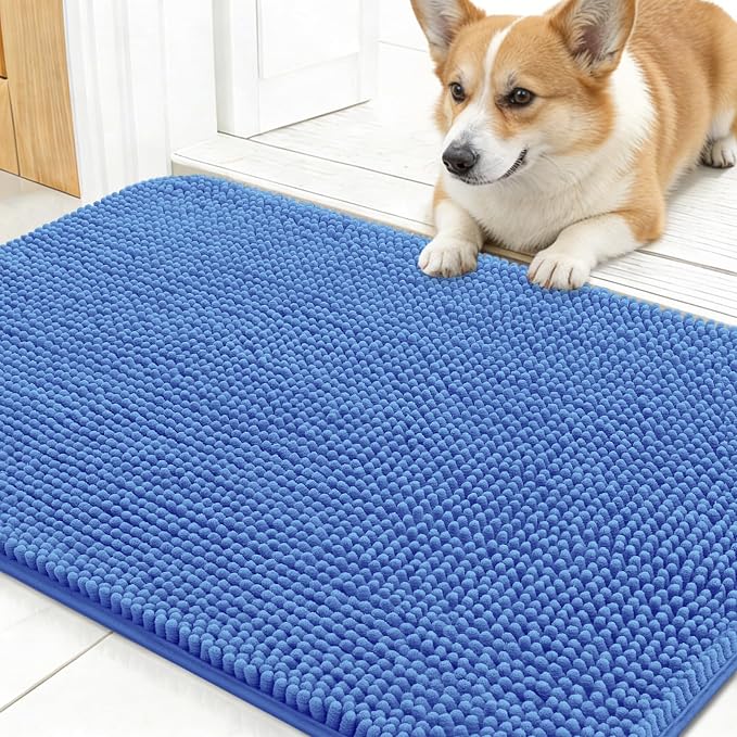 OLANLY Dog Door Mat for Muddy Paws 24x16, Super Absorbent Chenille Mud Mat | by OLANLY