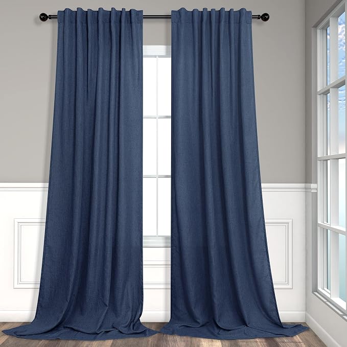 Pitalk Navy Extra Long Curtains 120 Length by Pitalk