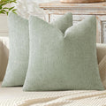 MIULEE Decorative Couch Throw Pillow Covers 20x20 Inch Light Green 2 Pack | by MIULEE