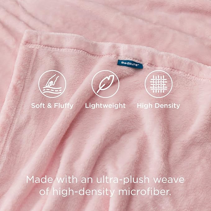 Bedsure GentleSoft Pink Fleece Throw Blanket - Image 4