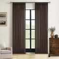 Dark Chocolate 80 Inch Pinch Pleated Semi Sheer Linen Curtains 2 Panels | by Twodrapes