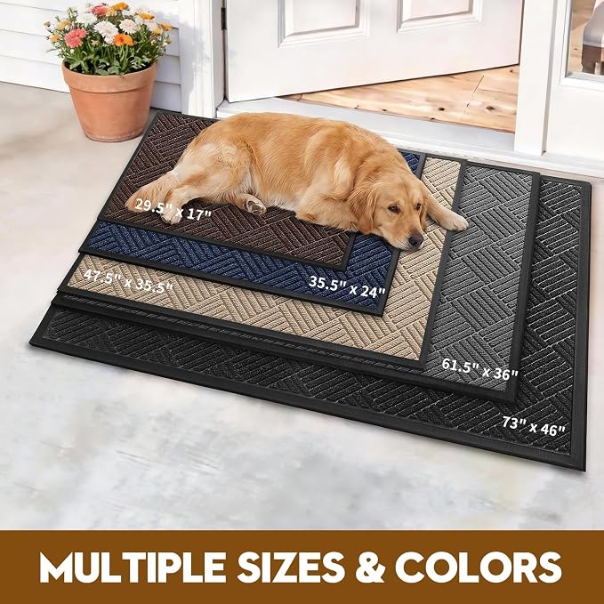 Front Door Mat, Heavy Duty Waterproof Doormat 61.5"x36", Stain Fade Resistant - Image 7