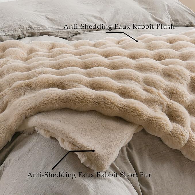 BENVWE Faux Fur Throw Blanket for Couch Bed - Image 5