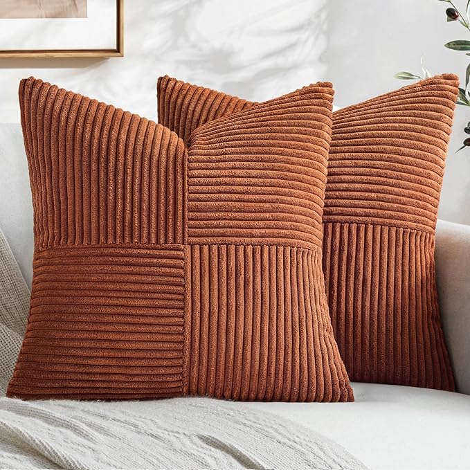 MIULEE Fall Rust Boho Decorative Throw Pillow Covers by MIULEE