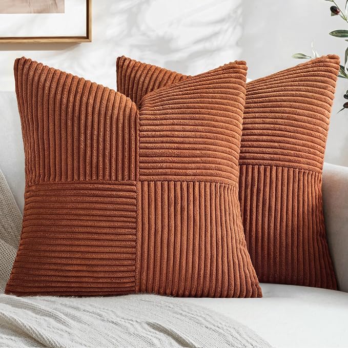 MIULEE Fall Rust Boho Decorative Throw Pillow Covers by MIULEE