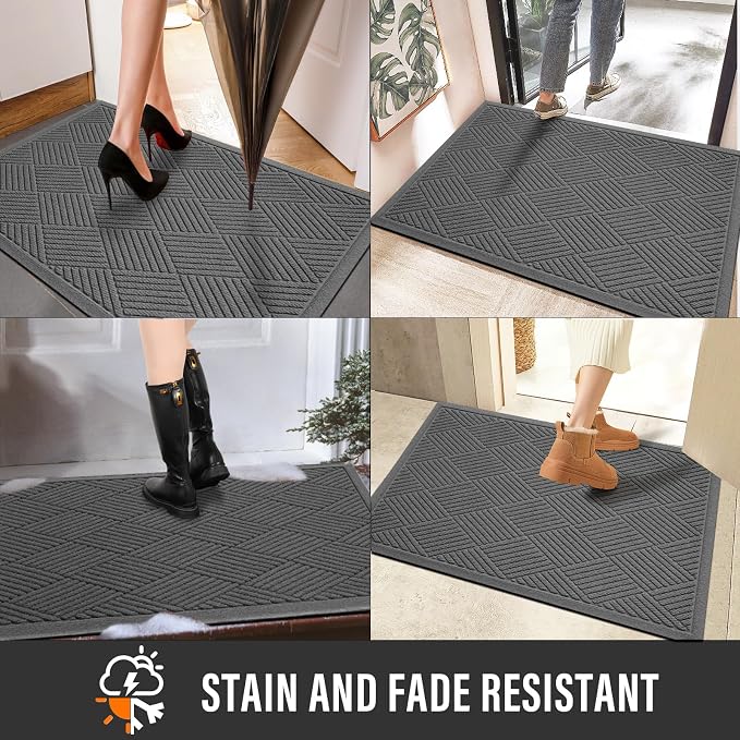 Sturdy Front Door Mat, Absorbent Muddy Dirt Resist Welcome Door Mats Outdoor - Image 5
