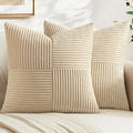 MIULEE Natural Beige Decorative Throw Pillow Covers by MIULEE