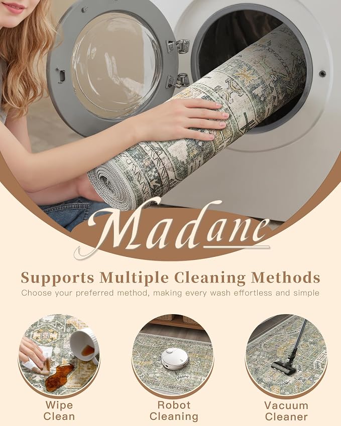 Madane Washable Runner Rugs 2x12 Long - Image 8