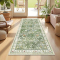 Yamaziot 2x4 Washable Hallway Runner Rug Non Slip Floral Carpet, Sage Green | by Yamaziot