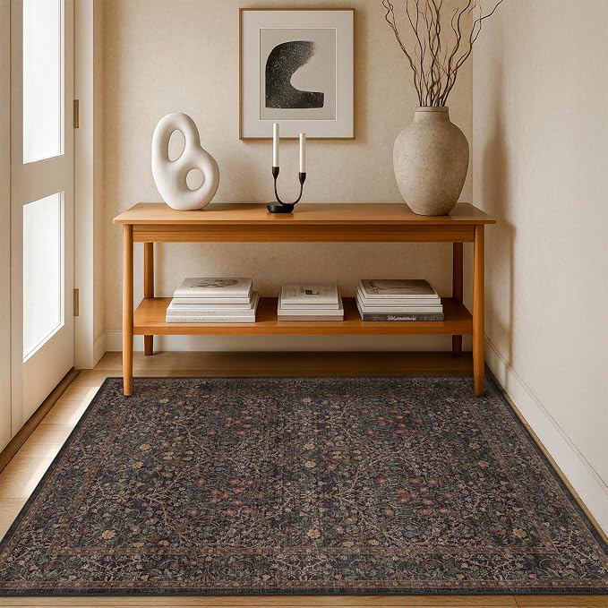 Washable Dark Brown 4x6 Area Rugs - Image 3