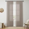 Stone Beige Linen Curtains 84 Inches Long by Nanspring