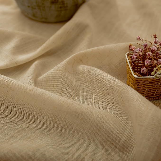 Tan Linen Curtains 90 Inch Length - Image 2