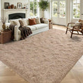 5x7 Beige Fluffy Soft Area Rug Non-Slip by ModernHomeDecor