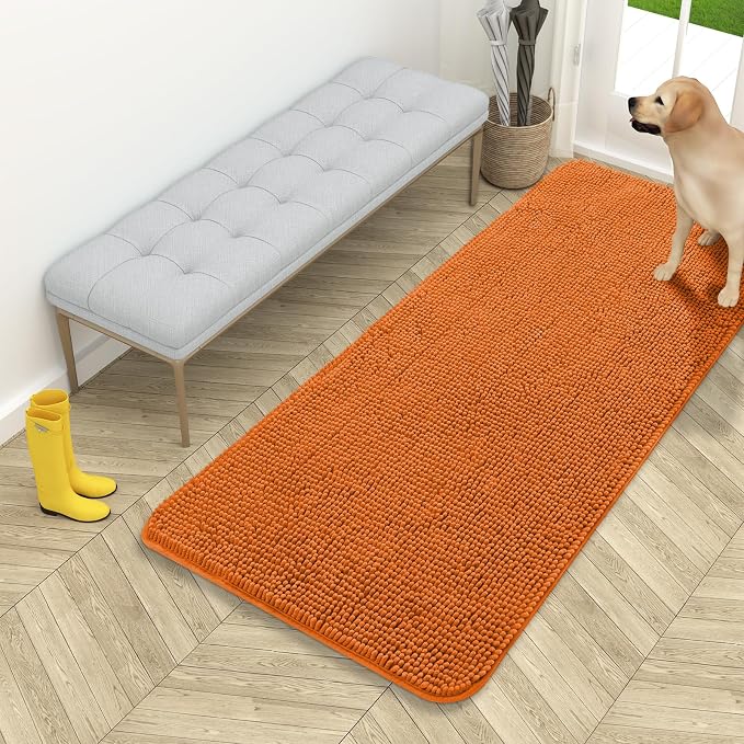 OLANLY Dog Door Mat for Muddy Paws 54x24, Super Absorbent Chenille Mud Mat | by OLANLY