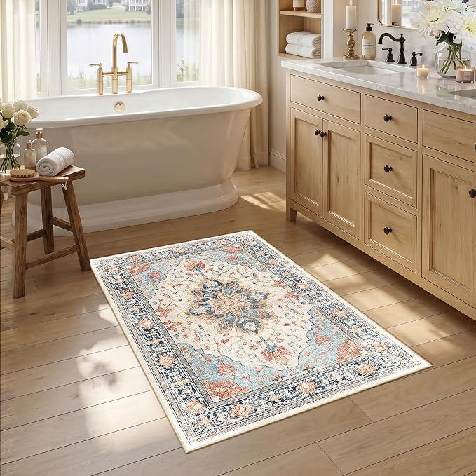 RELEANY Washable Area Rug, Small 2'6"x4', Water Repellent, Pet Friendly by RELEANY