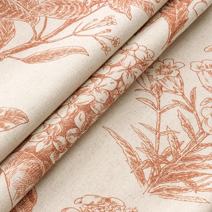 Set of 2 Decorative Floral Pillow Covers 20x20 Inch Autumn Orange | Neutral - Image 2