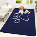 OLANLY Dog Door Mat for Muddy Paws 59x35, Paw Print Design Chenille Mud Mat | by OLANLY